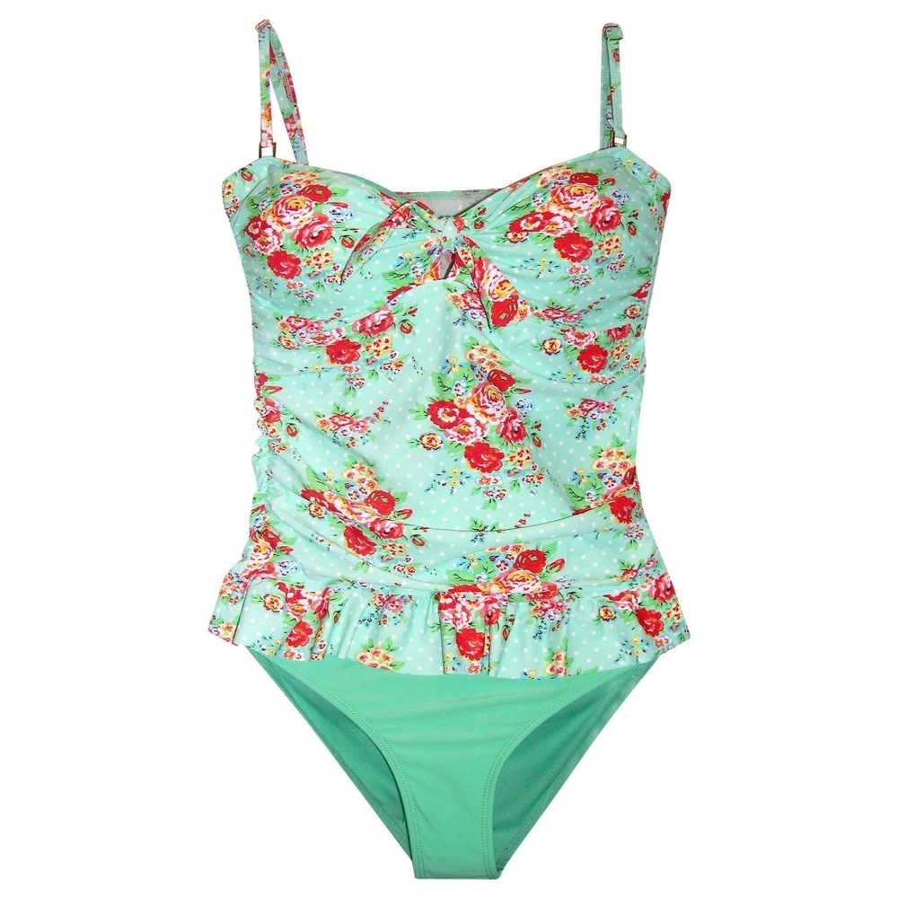 NWT Marina West Ruffle Tankini Swimsuit Set XXL 14